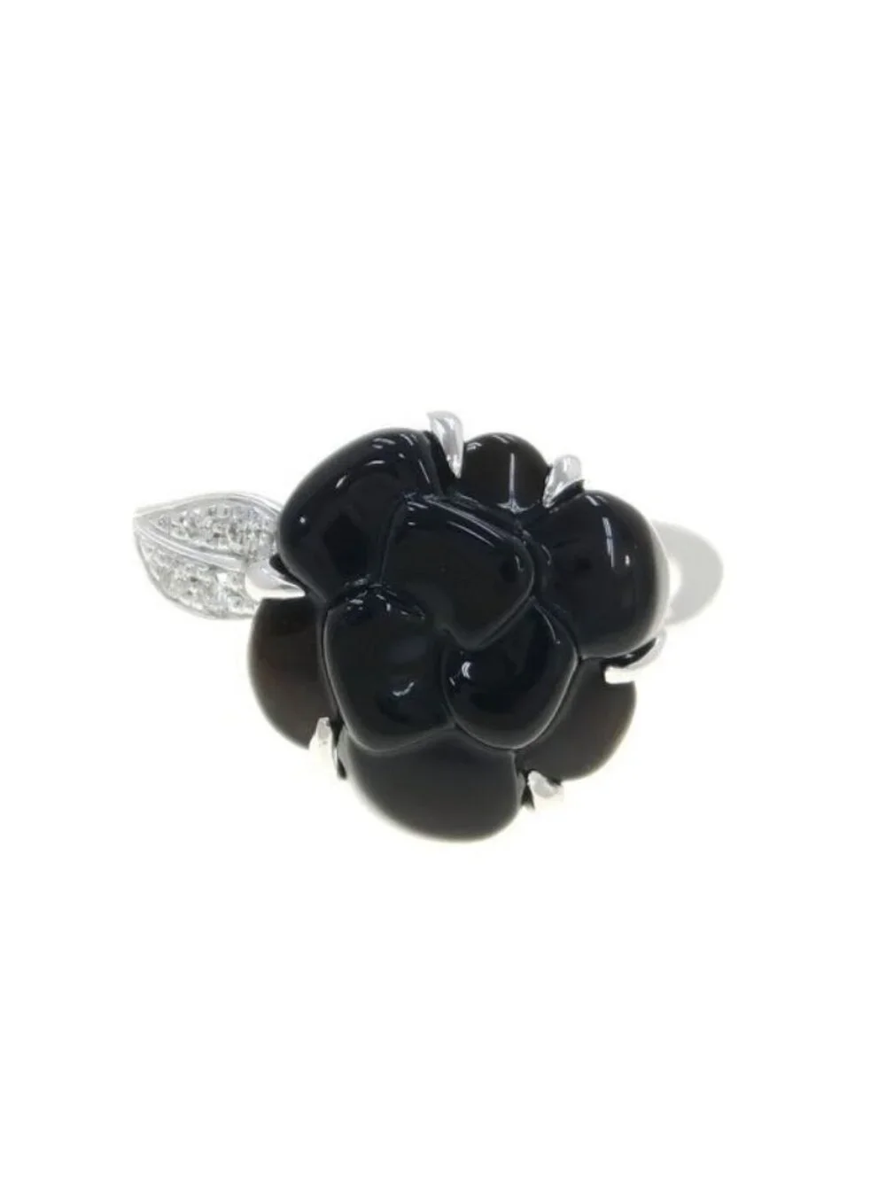 Chanel Camellia Ring Onyx & Diamond 46